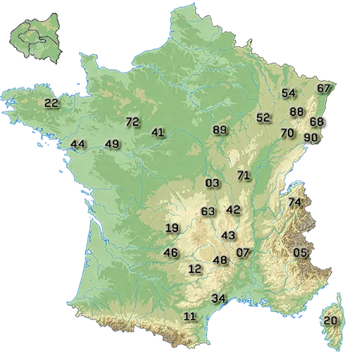Carte des carrières de Grès