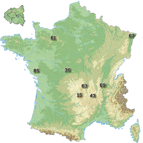 Carte des carrières Volcaniques
